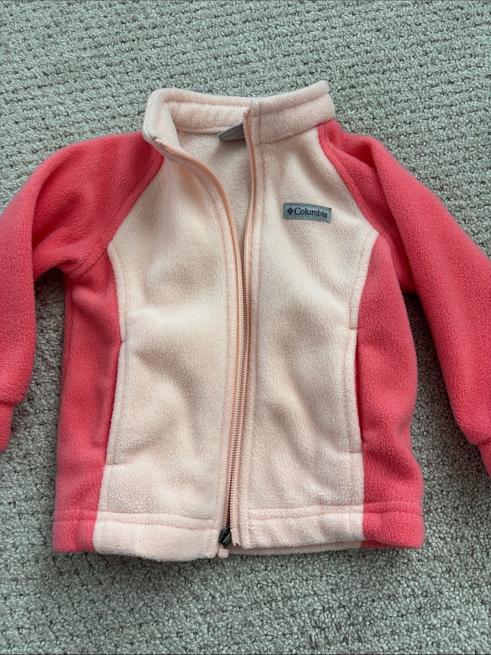 Columbia Girls Pink and Coral Fleece Zip Jacket